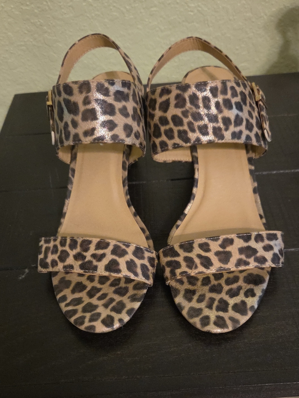 Leopard Print Women’s Open-Toe Sandals - Brown